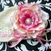 Baby Girl Ivory Crochet Flower Hat,crochet beanie -cream and pink peony- Fits infants to toddlers - Baby shower