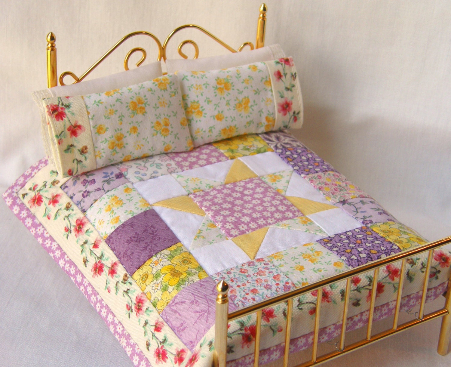 Dollhouse Miniature Quilt with matching by