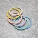 Set of six thin flat pretty pastel bangles