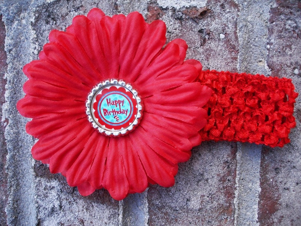 Dr. Seuss Party Theme Couture Tutu With Matching Flower Headband From The Sweet Sweet Couture Birthday Party Collection