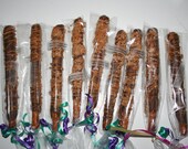 12 Gourmet Dipped Pretzels Milk Chocolate Toffee Peanut butter chocolate covered pretzels Birthday Party Favor Kids Baby Showers