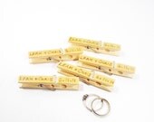Wedding favors. Save the date. Set of 100 woodburned clothes pin magnets. Wedding decorations and favors.