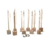 Table number holders.  Set of 15 self standing. Rustic Wedding mini clothes pin table number holders