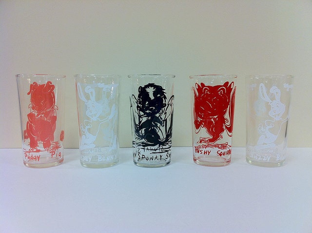 Vintage Character Drinking Glasses