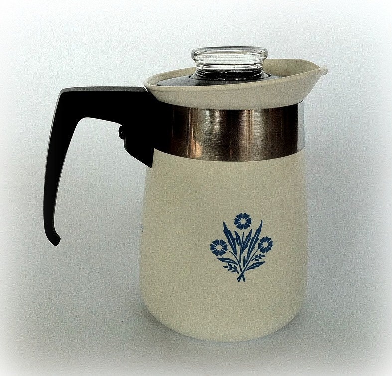 CorningWare Stovetop Percolator Cornflower by vintage19something