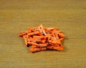 25 small ORANGE hand-stained clothespins, 1" long