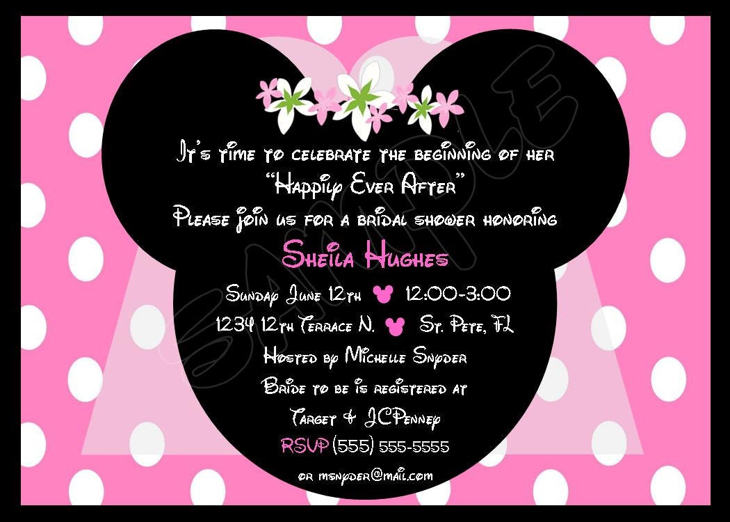 Minnie Mouse Bride bridal shower invitation - DIY you print customized card by 2fungraphics Il_170x135