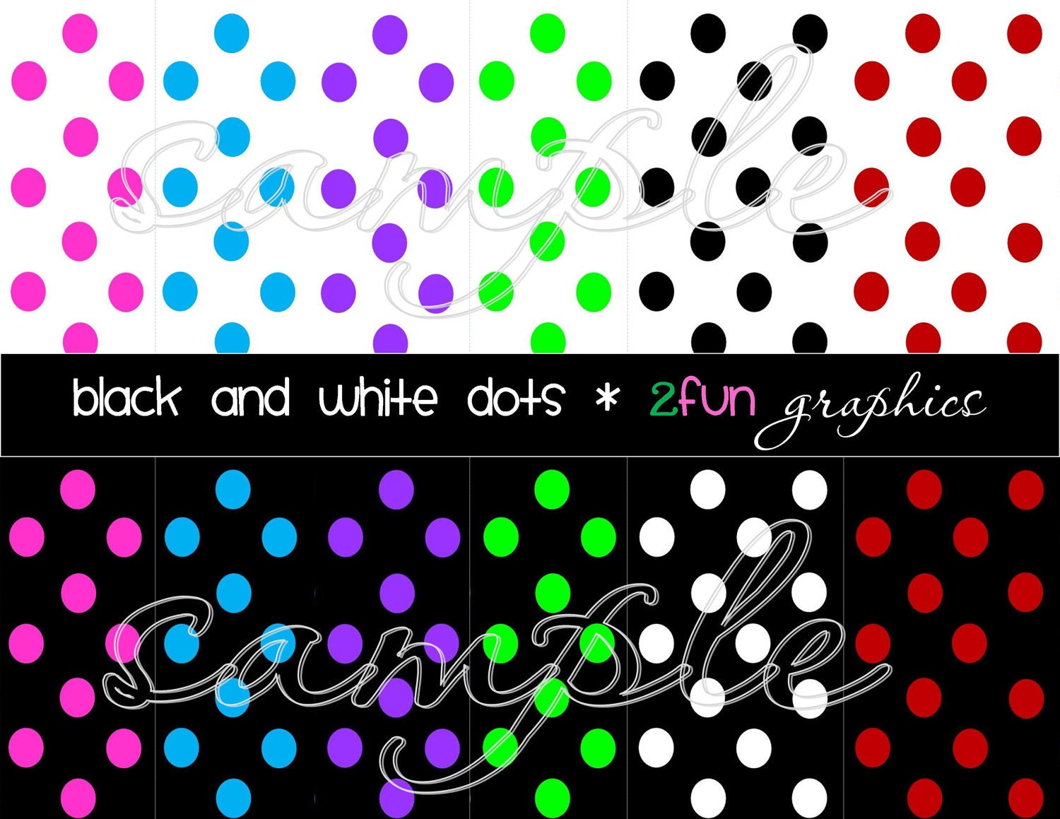 Black and white dots...digital background sheets..8.5x11.. 12 sheets, personal or small commercial use Il_570xn