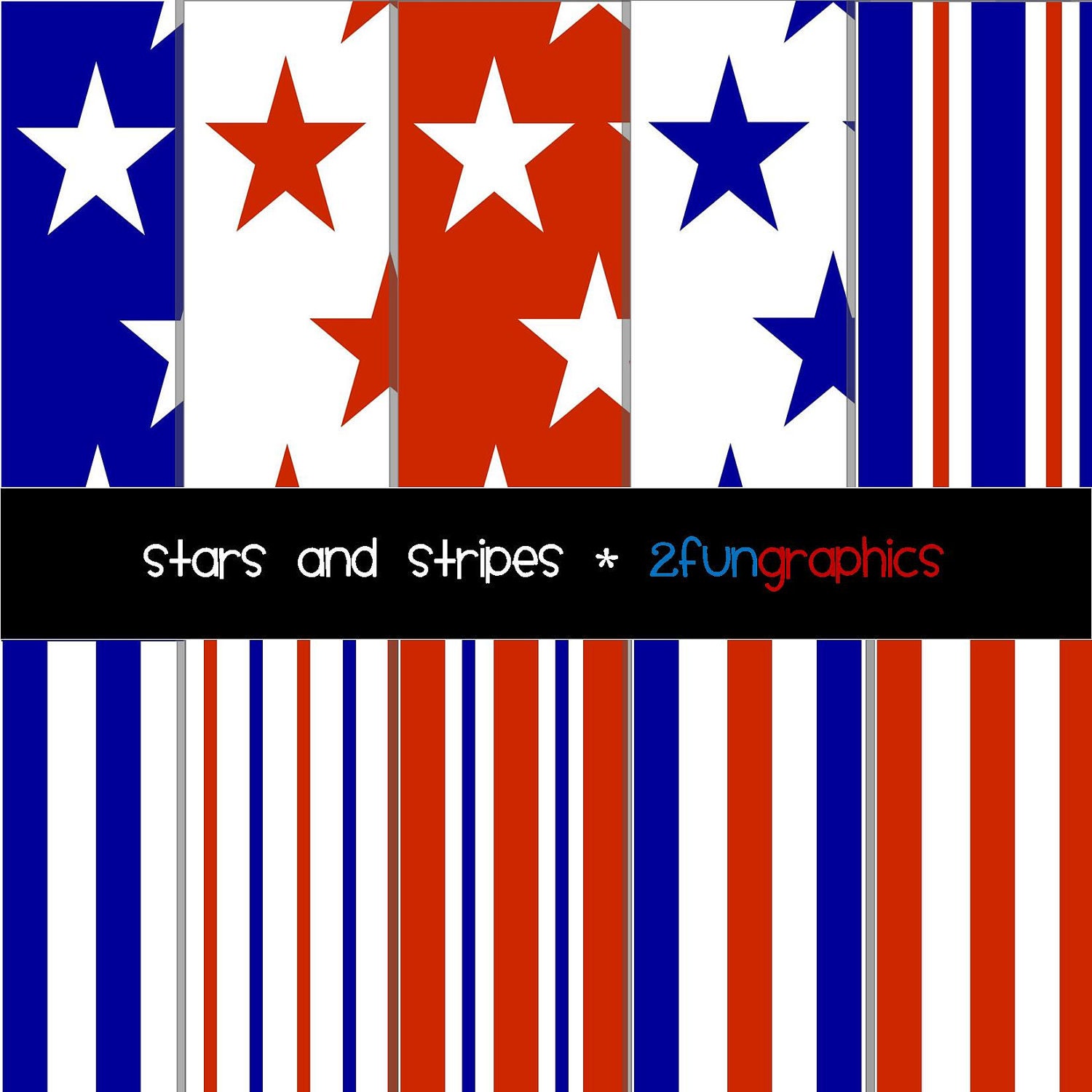 Stars and stripes digital background sheets INSTANT DOWNLOAD ..8.5x11.. 10 sheets, personal or small commercial use Il_570xn