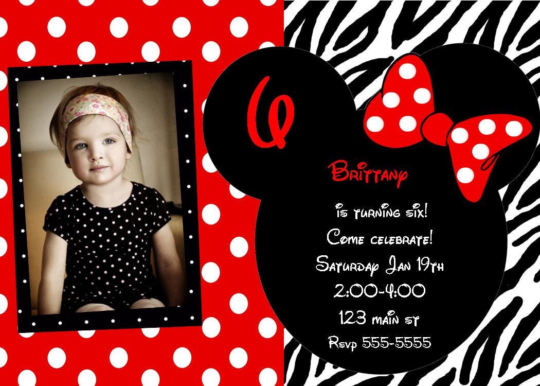Minnie Mouse birthday invitation - DIY you print customized card by 2fungraphics Il_570xn