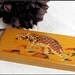 Vintage Leopard Print Box, Screen-Printed Leopard Animal Print Oblong Sycamore Wood Pencil Box 1960s