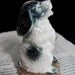 REDUCED Japanese Dog Pepperpot, Art Deco Ceramic Black & White Begging Spaniel Dog Pepper Pot Cruet 1930s
