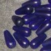COBALT blue matte teardrop glass Beads Czech glass 14mm