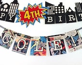 Vintage Comic SPIDERMAN or BATMAN BANNER. Two banners included. Printable .pdf file.