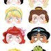 DISNEY PRINCESS PARTY Printable Mask Collection. Snow White, Prince Charming, Evil Queen and 7 Dwarfs. Photo booth prop.