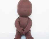 Waldorf doll 12" body in brown skin color without hair - Ready to Finish Doll Body - Make Waldorf doll - pure natural organic- FREE shipping