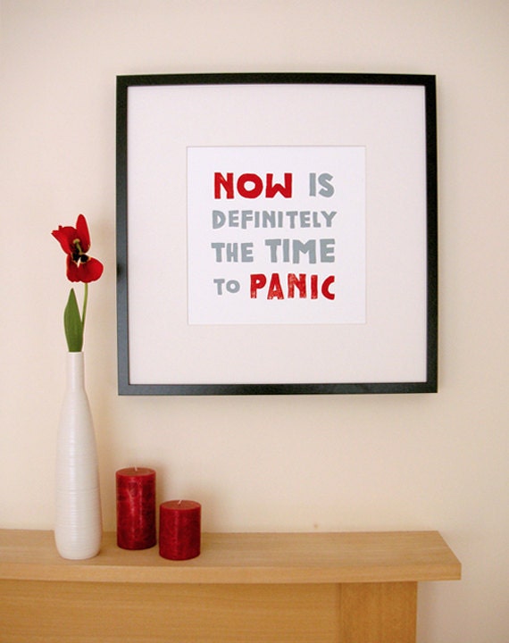 Now Is Definitely The Time To Panic - Lino Print - 30cm x 30cm
