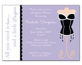 Lingerie Corset - Bridal Shower or Bachelorette Invitation - Lilac
