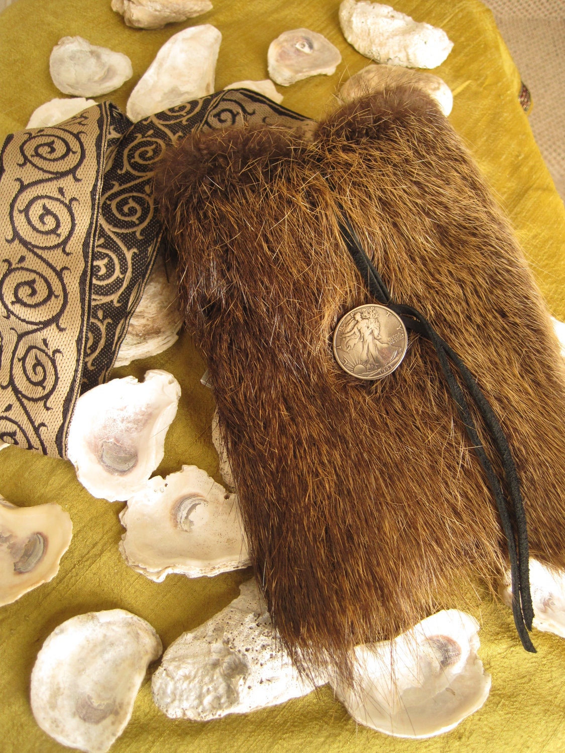 Shoulder Pouch Nutria Fur Bag