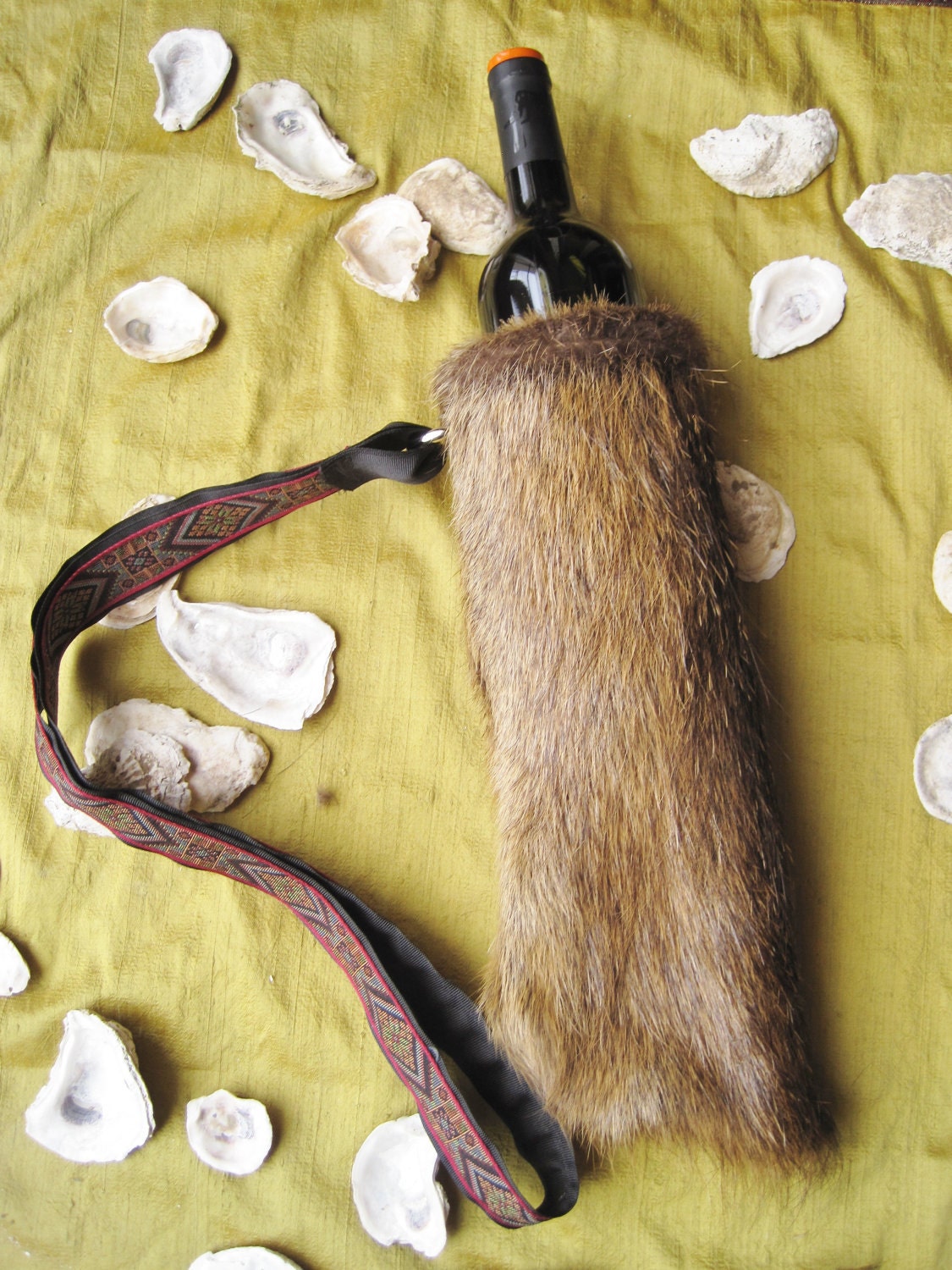 Nutria Fur Wine Pouch