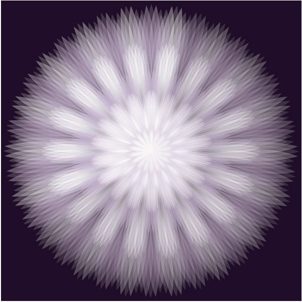 Purple Blossom (8" x 8" square geometric print in purple and white)