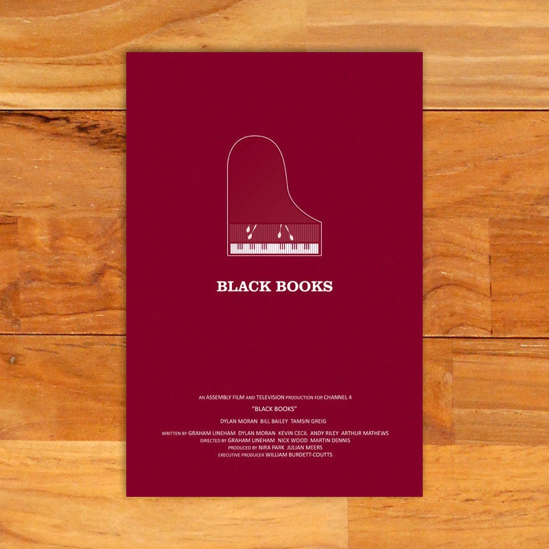 Black Books alternative television poster - 12" x 18" (Made to order)