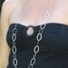 Long Silver Necklace Layering Necklace Hammered Sterling Silver