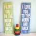 sign lime green wooden child room nursery quote... I Love you to the Moon and Back... by Wreckd on Etsy ... ready to ship