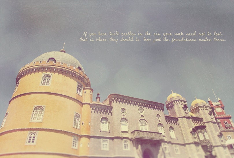 Pastel Palace Photo Art Print Yellow Purple Lavender Pena National Palace Sintra Portugal (Version 1) - 8 x 12