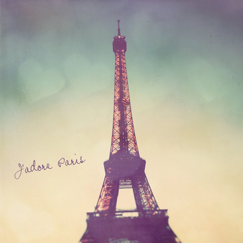 Eiffel Tower Photo Art Print Paris Europe Travel French - 8 x 8