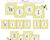 Honeybee Gender Reveal Collection: Printable Party Banner