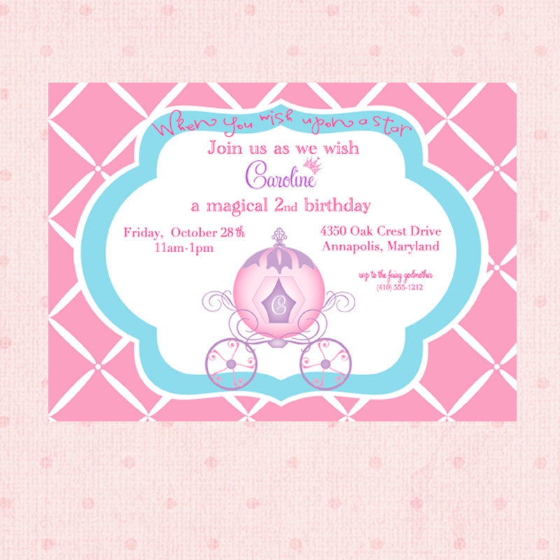 WISH UPON A STAR, Princess Birthday Invitation- Printable by Libby Lane Press Il_570xn