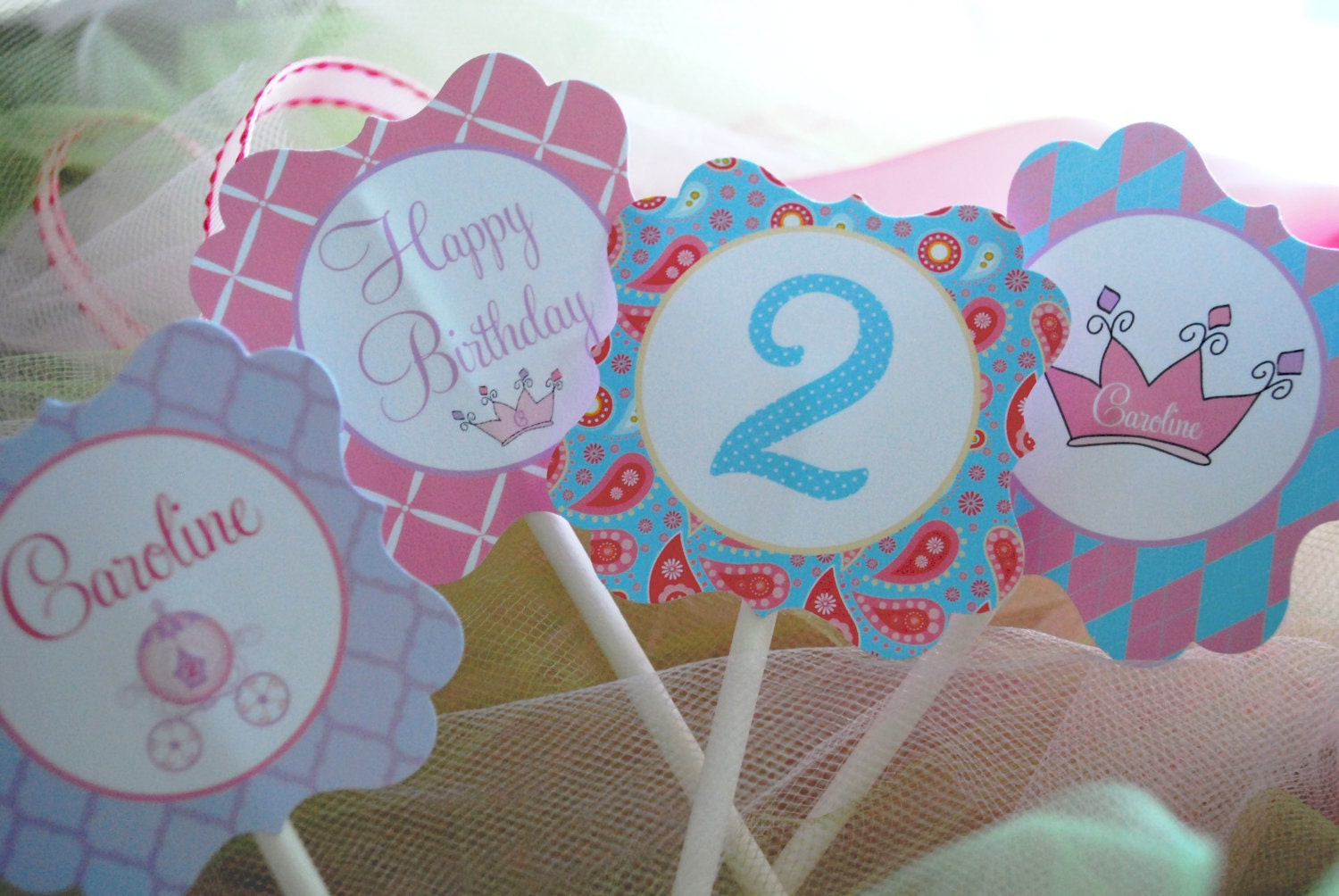 Princess-WISH UPON A STAR Party Circles, Printable Il_570xn