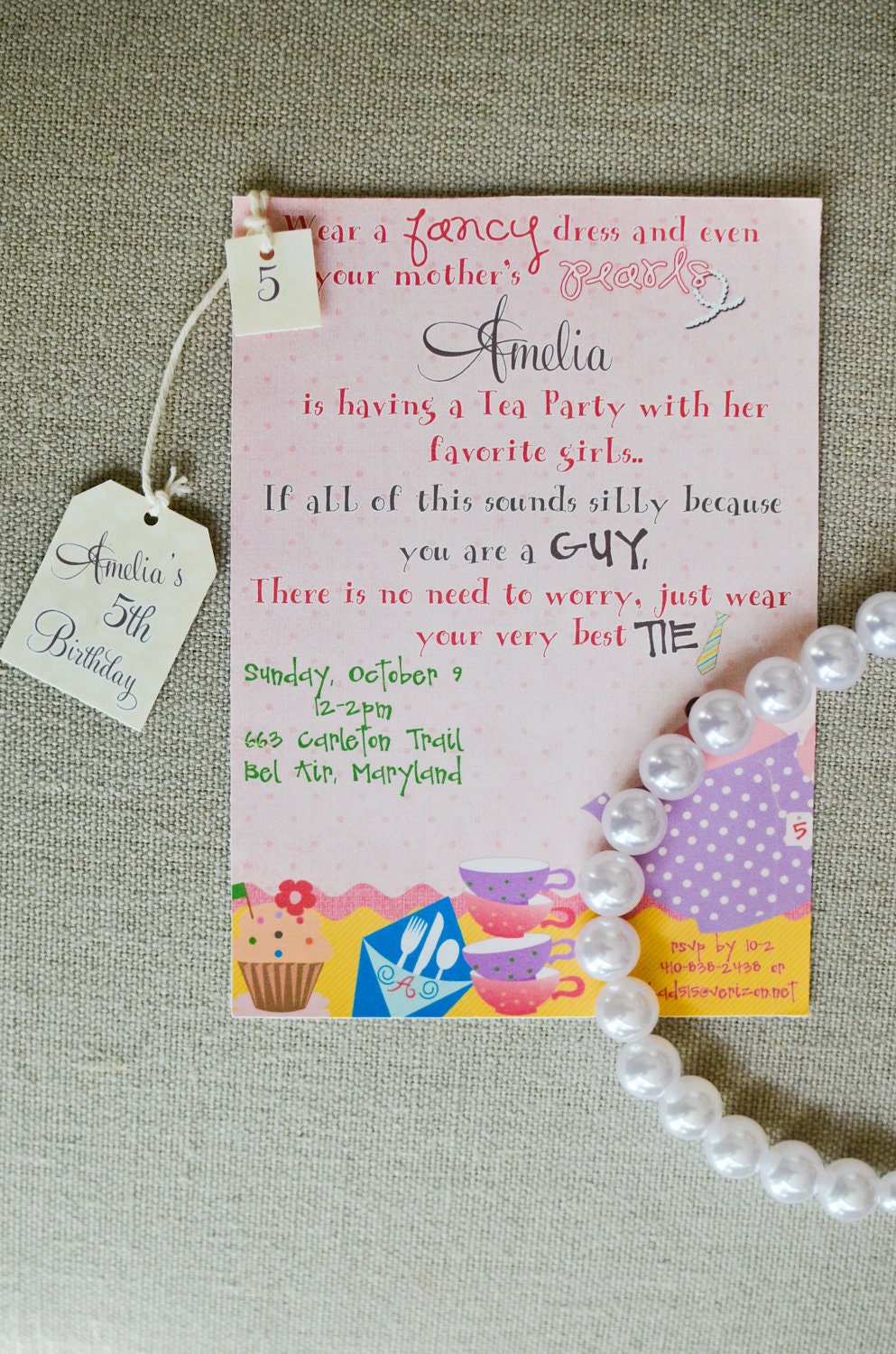 DRESS UP TEA Party Invitation, Printable by Libby Lane Press Il_570xn