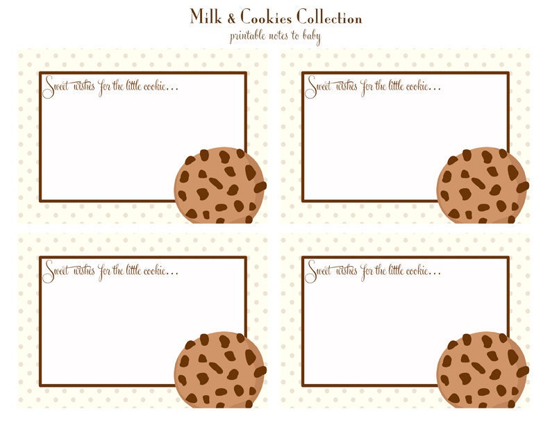 MILK & COOKIES Fill-in Notes to Baby - Printable, Custom Il_570xn