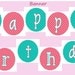 BOUNCE HOUSE Birthday BANNER- Pink and Teal- Printable
