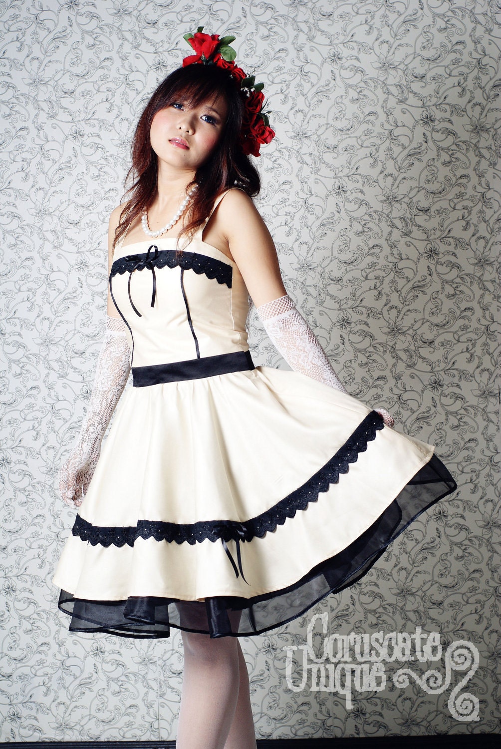 Full Circle Swing Straped Dress Marilyn Monroe Retro Look