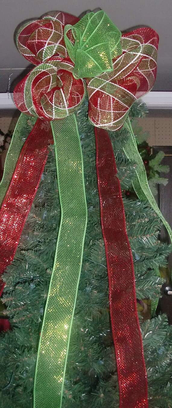 plaid mesh christmas tree topper bow reserved for by plaid mesh christmas tree topper bow reserved for by