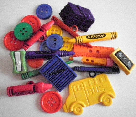 Buttons Back to School Destash Upcycle Repurpose Crafts Accessories