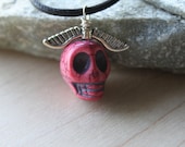 Hot Pink "Day of the Dead" Skull Necklace