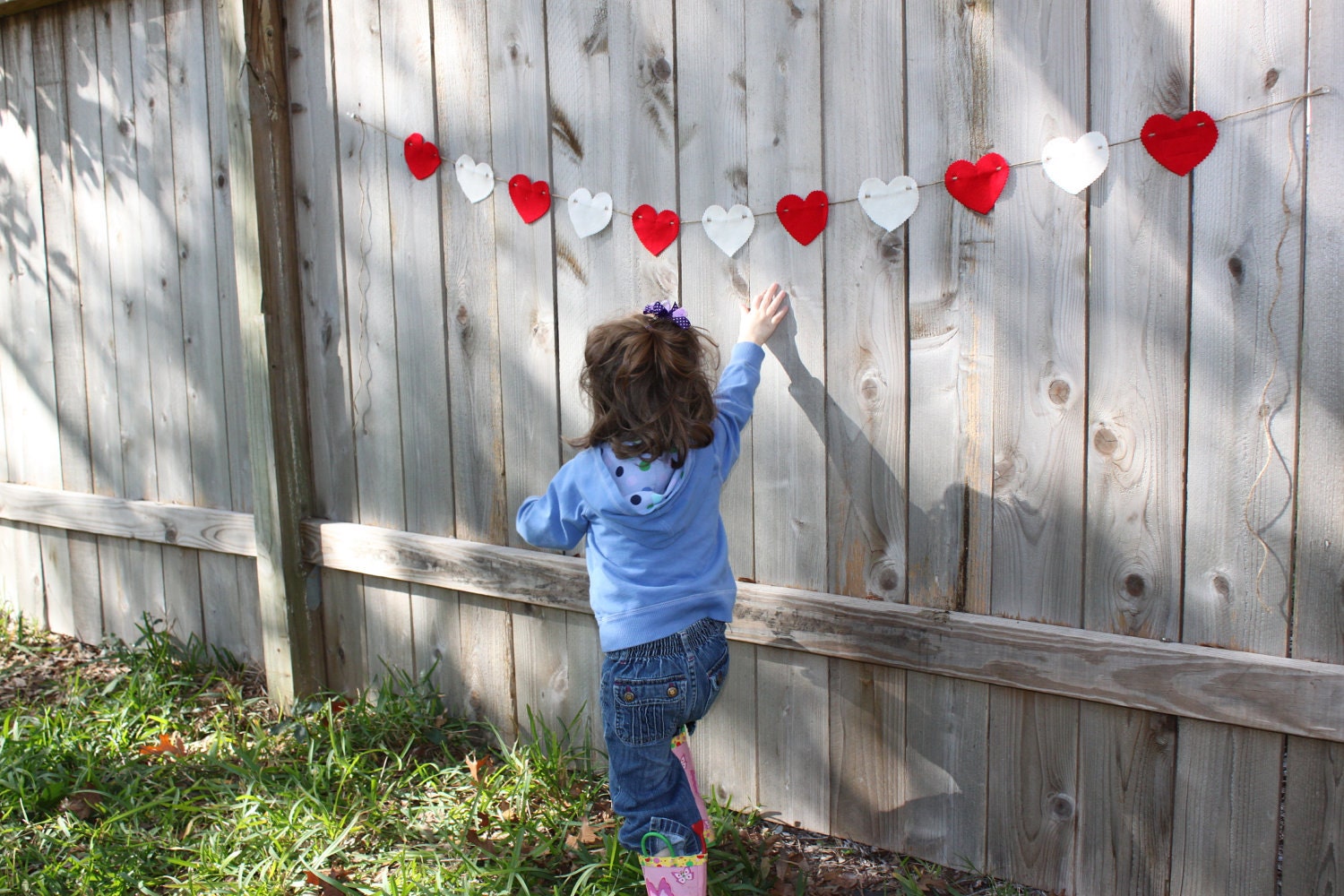 Engagement Decoration Banner, heart garland, rustic, love, wedding or family photography prop