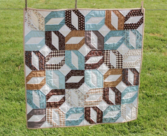 Baby Boy Quilt Hand Quilted Moda's PURE