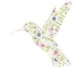 Ruby Throated Hummingbird No. 2 - PRINT from an Original Papercut