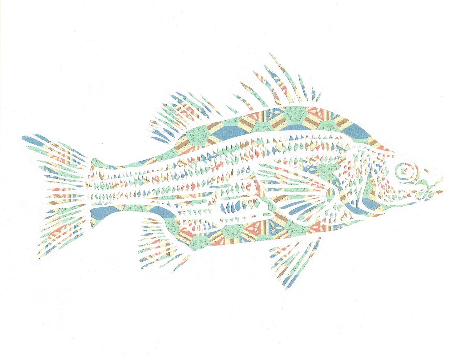 Fish Papercut - Bass No. 1