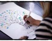 Hand drawn Wedding Guestbook Tree - 100 Guests