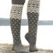 SALE Knee High Boot Socks Hand Knit Norwegian Design You Pick Color