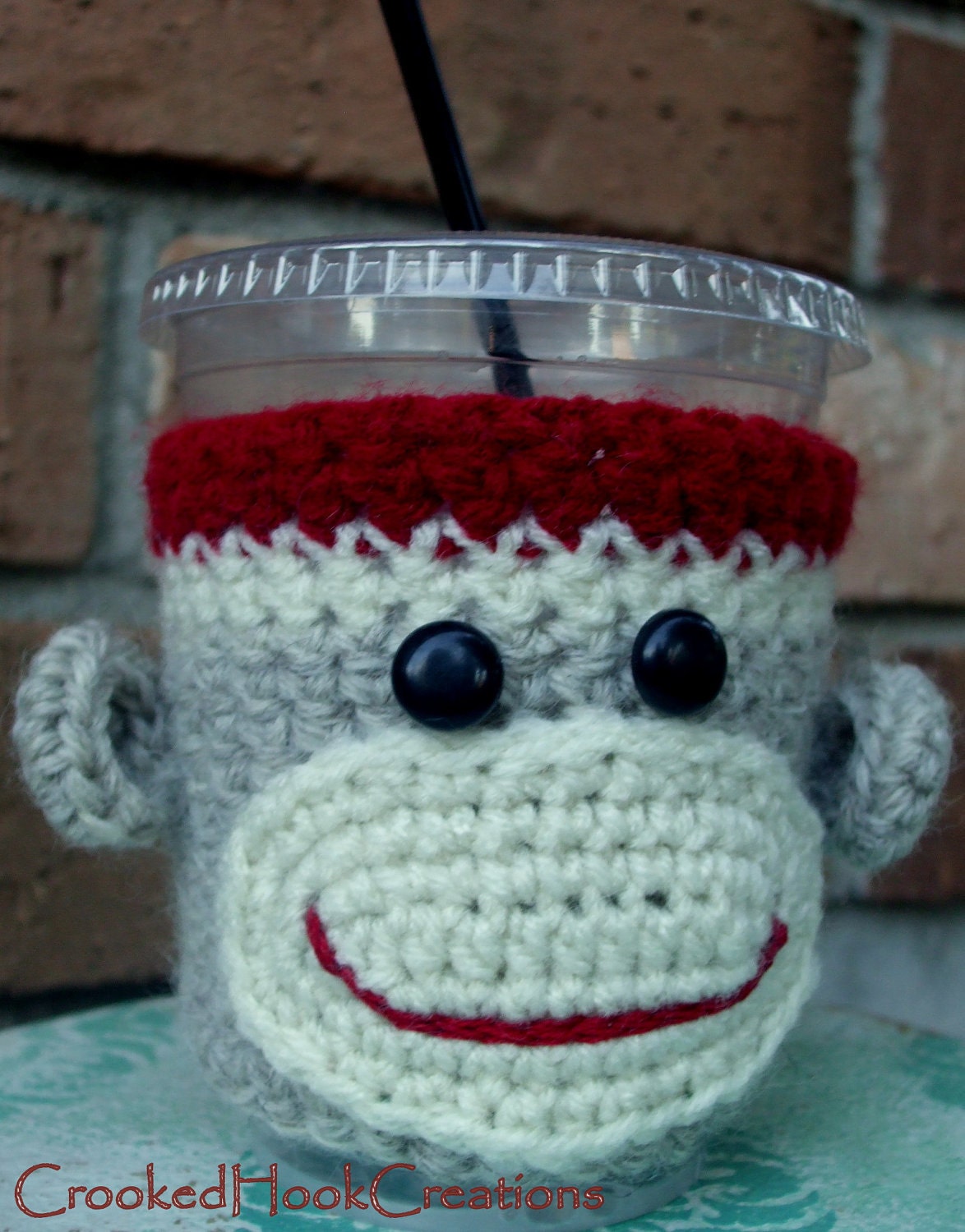 Sock Monkey Coffee Cozy