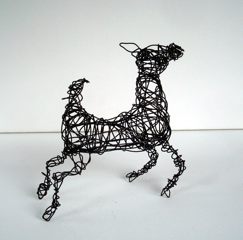 Unique Wire Deer Sculpture - FOREST DOE - Free USA Shipping