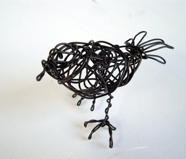 Handmade Wire Bird Sculpture - MINI FINCH