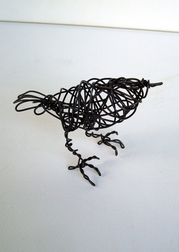 Handmade Wire Bird Sculpture - MINI FINCH